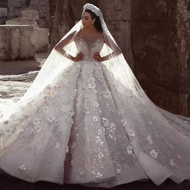Wedding dress lace long sleeves